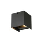 D'Lite Luce Da Parete Elingen Aluminium Nero Up & Down 4.9W 480lm - 830 Luce Calda -  | IP65 - Sensore Di Luce