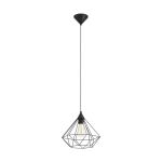 Eglo Luce Pendente Tarbes Nero | IP20 - Adatto per 1x E27 