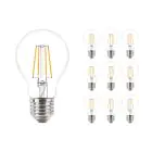 Confezione Multipack 10x Philips Corepro LED Bulbo E27 Pera Chiara 4.3W 470lm - 827 Bianco Molto Caldo | Sostitutiva 40W