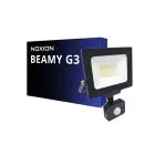 Noxion Proiettore LED Beamy G3.1 Nero 30W 3300lm 110D - 840 Bianco Freddo | IP65 - Sensore di Movimento e Luce - Simmetrico 