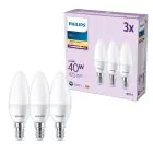 Confezione Multipack 3x Philips Bulbo LED E14 Candela Ghiaccio 5W 470lm - 827 Bianco Molto Caldo